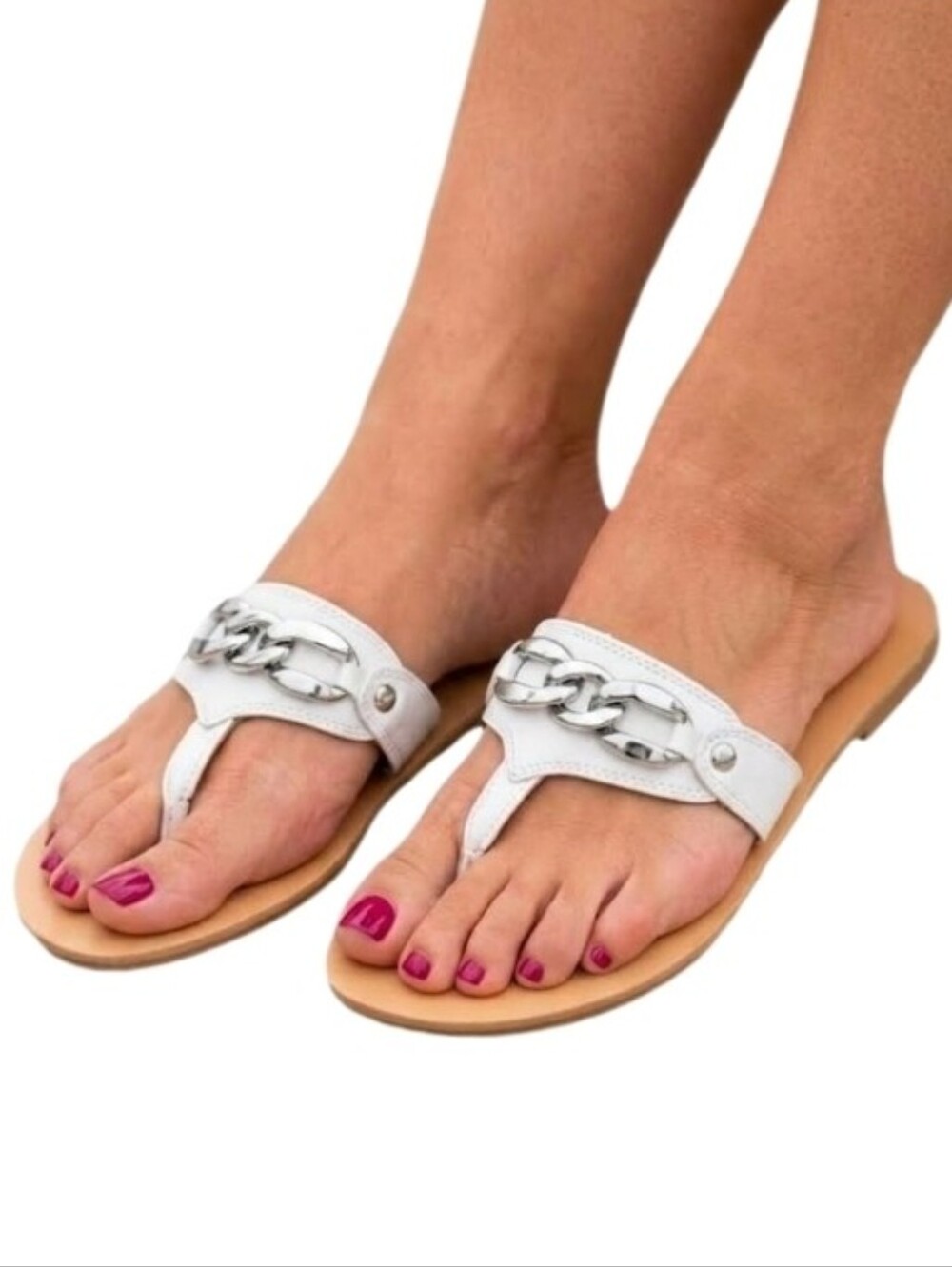 Tender Tootsies Sandals White Size 6